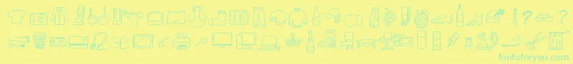 Fonte PeaxWebdesignFreeIcons – fontes verdes em um fundo amarelo