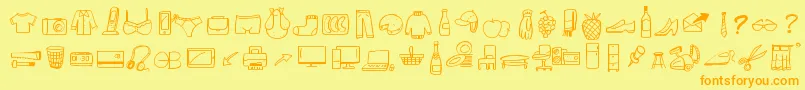 Fonte PeaxWebdesignFreeIcons – fontes laranjas em um fundo amarelo