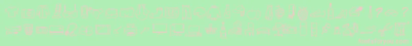 PeaxWebdesignFreeIcons-Schriftart – Rosa Schriften auf grünem Hintergrund