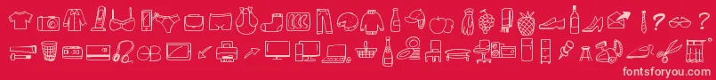 フォントPeaxWebdesignFreeIcons – 赤い背景にピンクのフォント