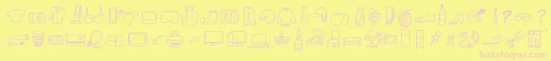 Fonte PeaxWebdesignFreeIcons – fontes rosa em um fundo amarelo