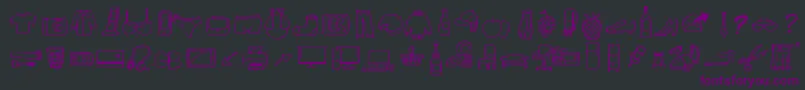 Czcionka PeaxWebdesignFreeIcons – fioletowe czcionki na czarnym tle