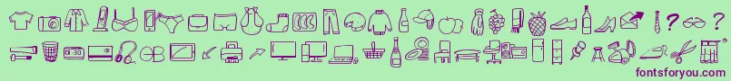 フォントPeaxWebdesignFreeIcons – 緑の背景に紫のフォント