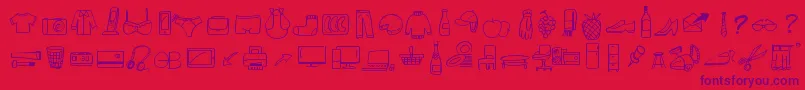 PeaxWebdesignFreeIcons-Schriftart – Violette Schriften auf rotem Hintergrund
