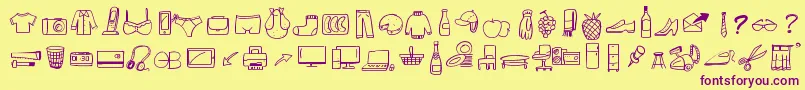 Fonte PeaxWebdesignFreeIcons – fontes roxas em um fundo amarelo