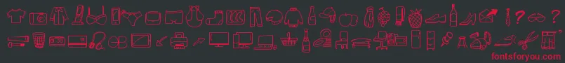 PeaxWebdesignFreeIcons Font – Red Fonts on Black Background