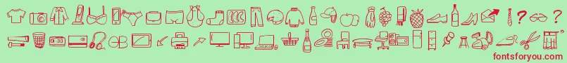 PeaxWebdesignFreeIcons-fontti – punaiset fontit vihreällä taustalla