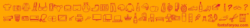 PeaxWebdesignFreeIcons Font – Red Fonts on Orange Background