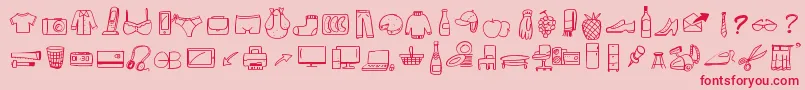 Fonte PeaxWebdesignFreeIcons – fontes vermelhas em um fundo rosa