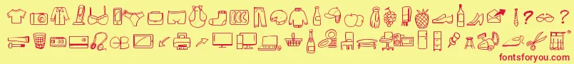 Шрифт PeaxWebdesignFreeIcons – красные шрифты на жёлтом фоне