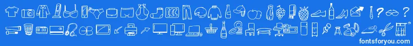 Fonte PeaxWebdesignFreeIcons – fontes brancas em um fundo azul