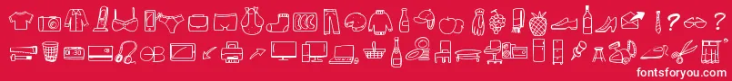 PeaxWebdesignFreeIcons-Schriftart – Weiße Schriften auf rotem Hintergrund