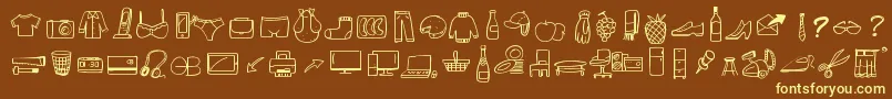 PeaxWebdesignFreeIcons Font – Yellow Fonts on Brown Background