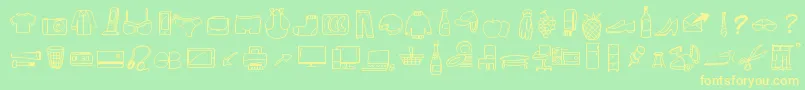 Шрифт PeaxWebdesignFreeIcons – жёлтые шрифты на зелёном фоне