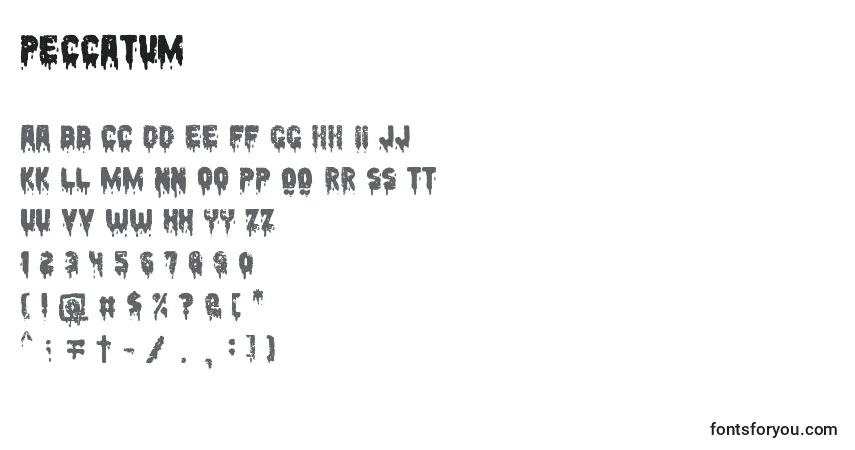Czcionka Peccatum – alfabet, cyfry, specjalne znaki