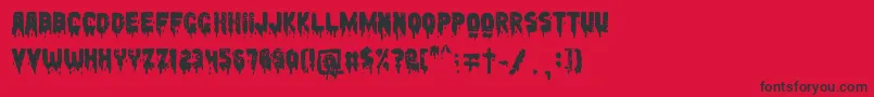 Peccatum-Schriftart – Schwarze Schriften auf rotem Hintergrund