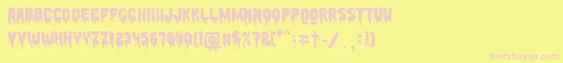 Peccatum Font – Pink Fonts on Yellow Background