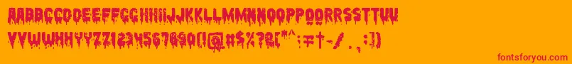 フォントPeccatum – オレンジの背景に赤い文字