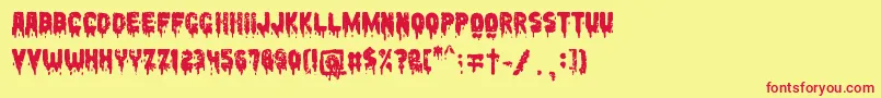 Peccatum Font – Red Fonts on Yellow Background