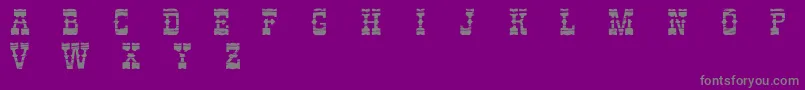 PED     -Schriftart – Graue Schriften auf violettem Hintergrund