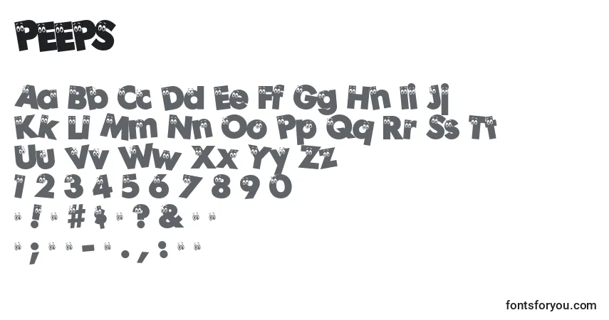 Czcionka PEEPS    (136623) – alfabet, cyfry, specjalne znaki