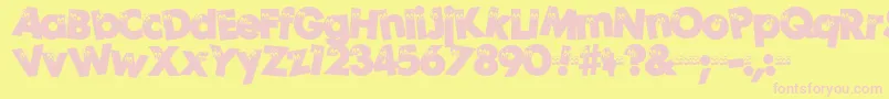 PEEPS    Font – Pink Fonts on Yellow Background