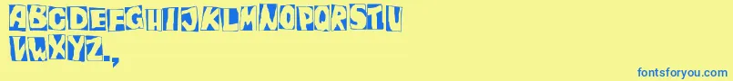Czcionka Peepshow – niebieskie czcionki na żółtym tle