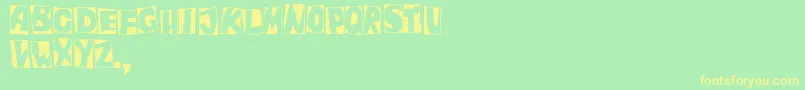 Więcej informacji o czcionce Peepshow Czcionka Peepshow – żółte czcionki na zielonym tle
