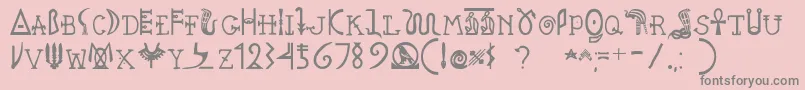 フォントPegypta – ピンクの背景に灰色の文字