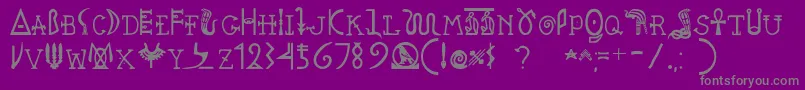 フォントPegypta – 紫の背景に灰色の文字