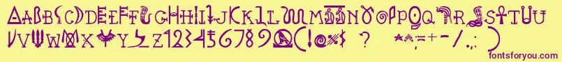 Pegypta Font – Purple Fonts on Yellow Background