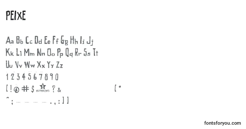 Czcionka PEIXE    (136627) – alfabet, cyfry, specjalne znaki
