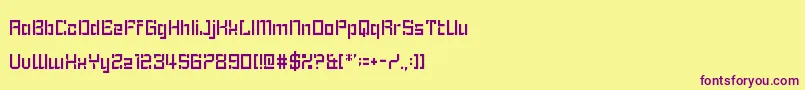 Peking Assignment Font – Purple Fonts on Yellow Background