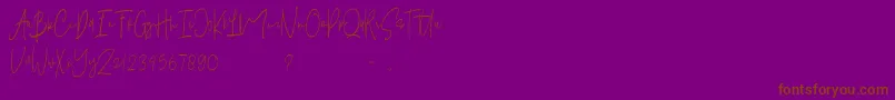 Pelakor  Demo -Schriftart – Braune Schriften auf violettem Hintergrund