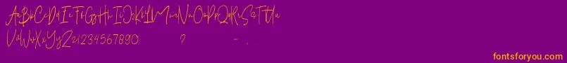 Подробнее о шрифте Pelakor Demo Шрифт Pelakor Demo – оранжевые шрифты на фиолетовом фоне