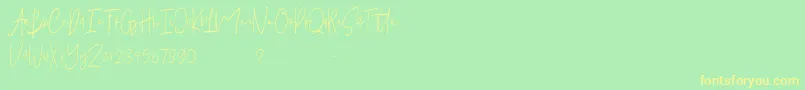 Więcej informacji o czcionce Pelakor Demo Czcionka Pelakor Demo – żółte czcionki na zielonym tle