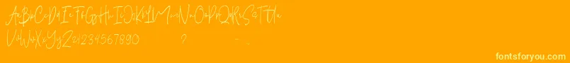 Pelakor  Demo  Font – Yellow Fonts on Orange Background