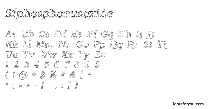 Czcionka Sfphosphorusoxide – alfabet, cyfry, specjalne znaki