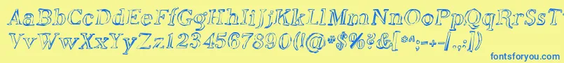 Sfphosphorusoxide Font – Blue Fonts on Yellow Background