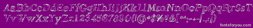 Sfphosphorusoxide Font – Green Fonts on Purple Background