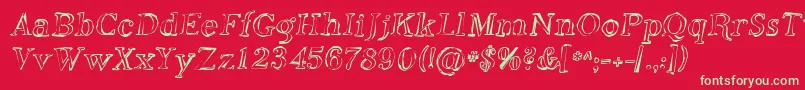 フォントSfphosphorusoxide – 赤い背景に緑の文字