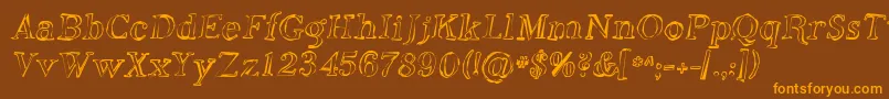 Sfphosphorusoxide Font – Orange Fonts on Brown Background