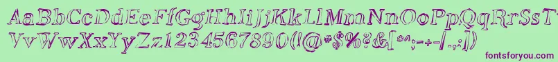 Sfphosphorusoxide Font – Purple Fonts on Green Background
