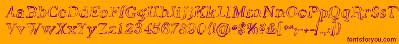 Sfphosphorusoxide Font – Purple Fonts on Orange Background