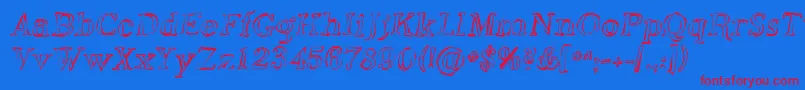 Sfphosphorusoxide Font – Red Fonts on Blue Background