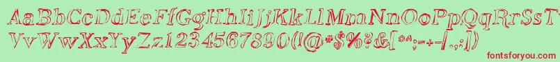 Sfphosphorusoxide Font – Red Fonts on Green Background