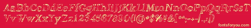 Sfphosphorusoxide Font – Yellow Fonts on Red Background