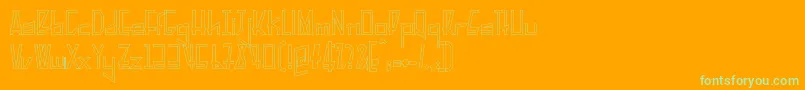 Шрифт PelanquierHollow – зелёные шрифты на оранжевом фоне