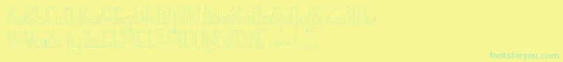 PelanquierHollow-fontti – vihreät fontit keltaisella taustalla