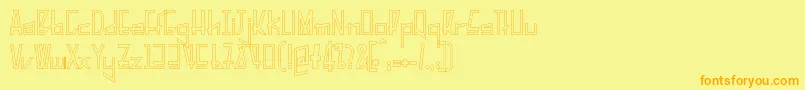 PelanquierHollow Font – Orange Fonts on Yellow Background